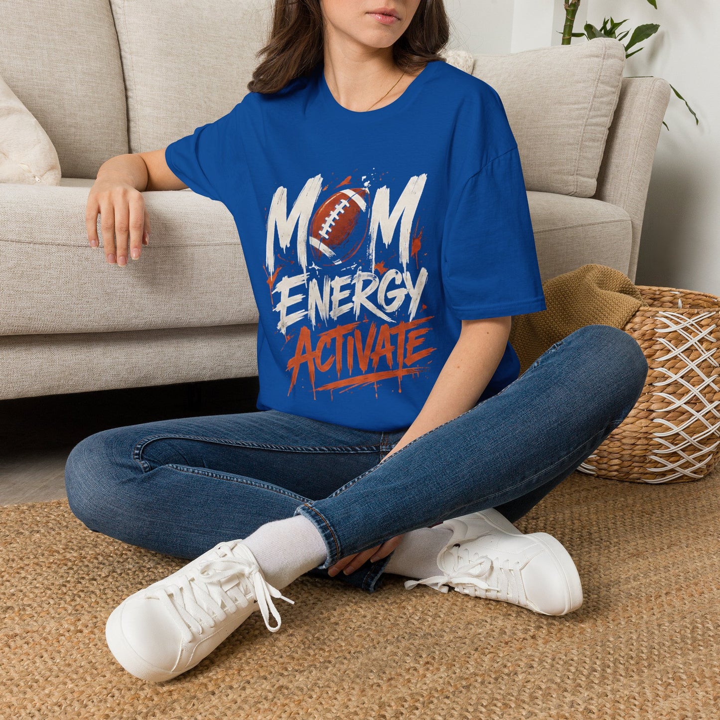 Mom Energy Activate Football T-Shirt