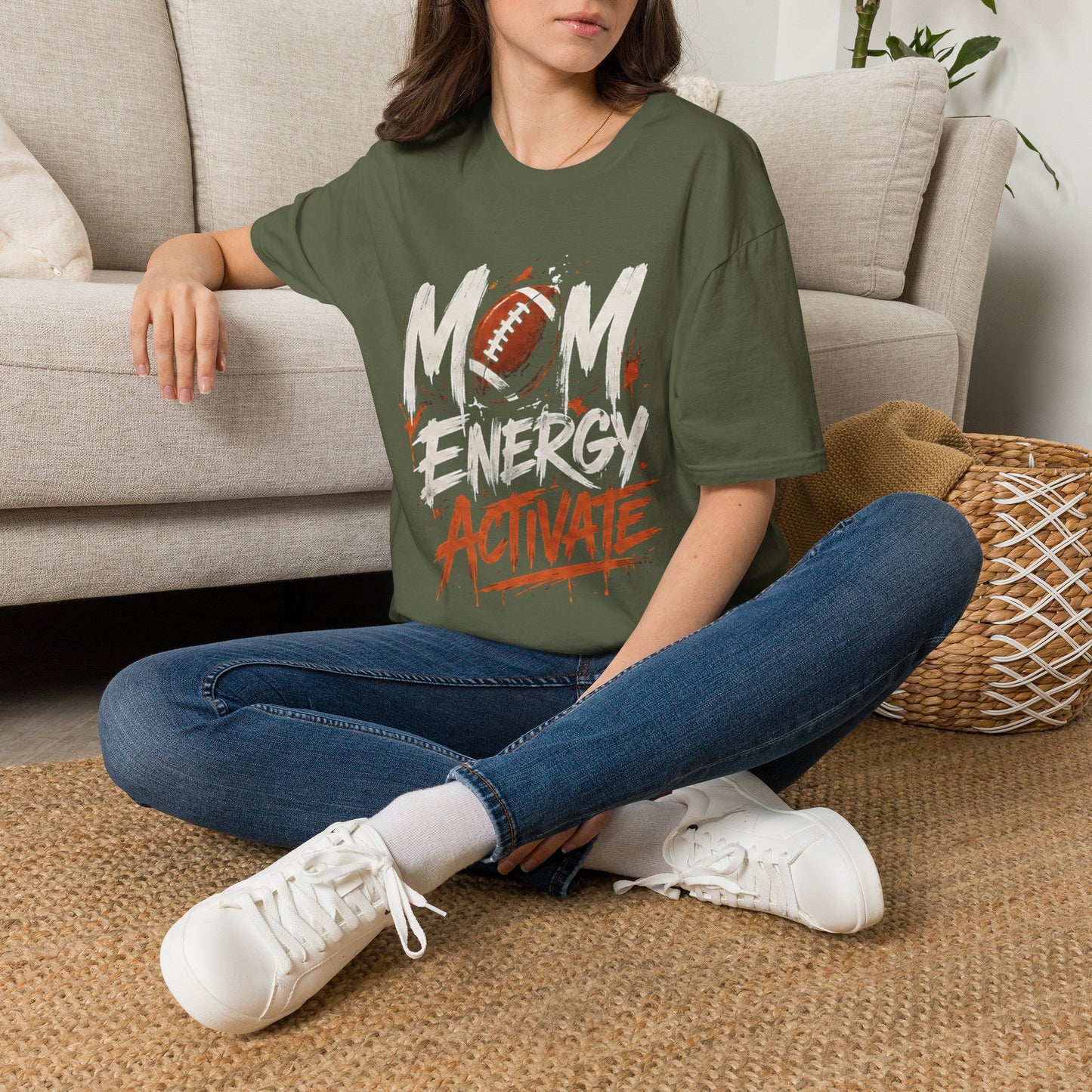 Mom Energy Activate Football T-Shirt
