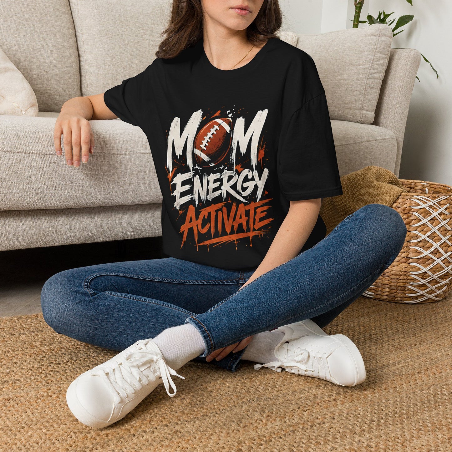 Mom Energy Activate Football T-Shirt
