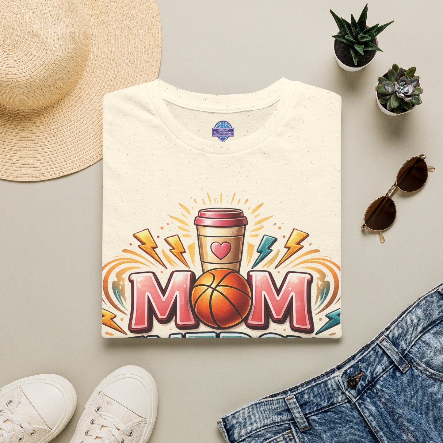 Mom Energy Activate T-Shirt — Basketball & Coffee