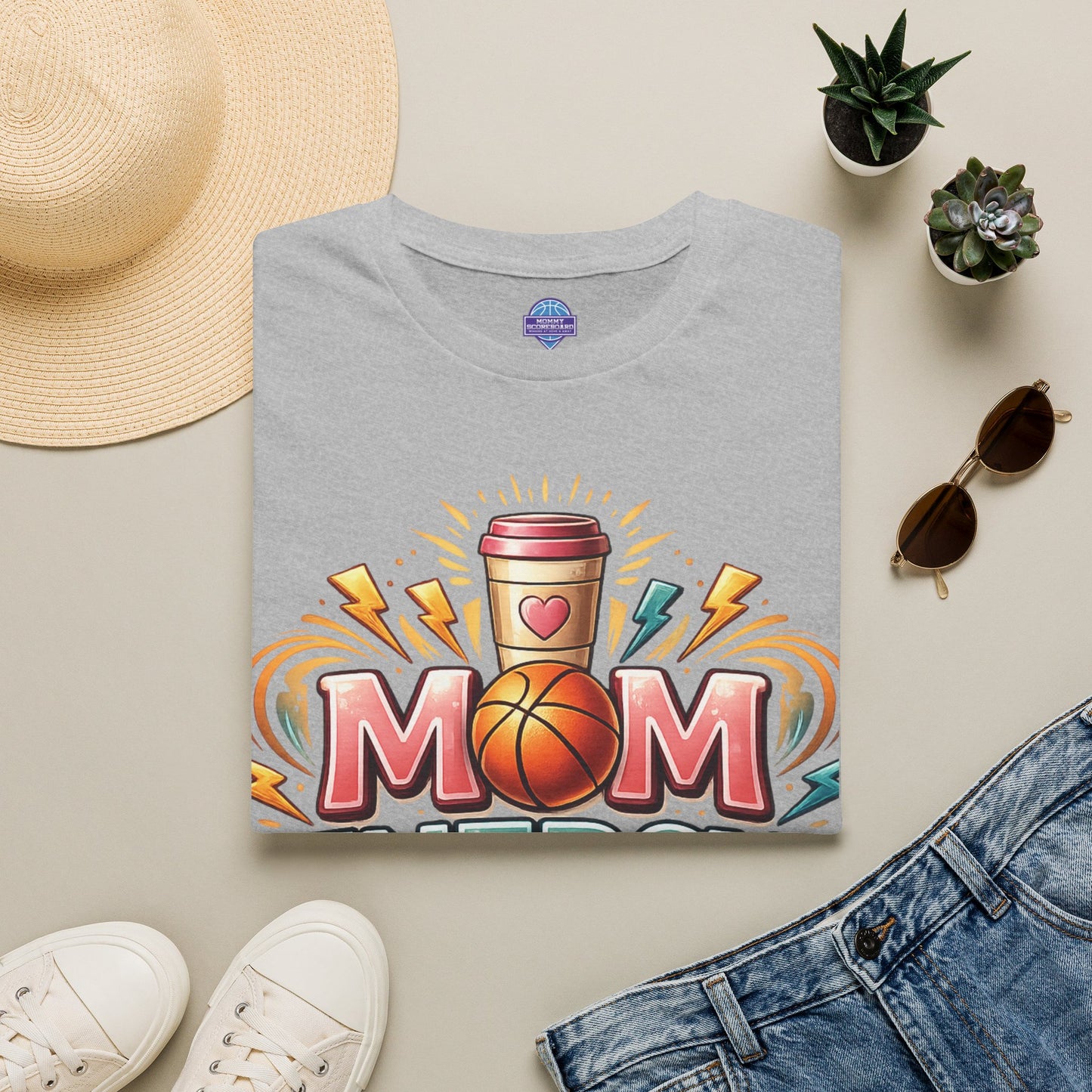 Mom Energy Activate T-Shirt — Basketball & Coffee