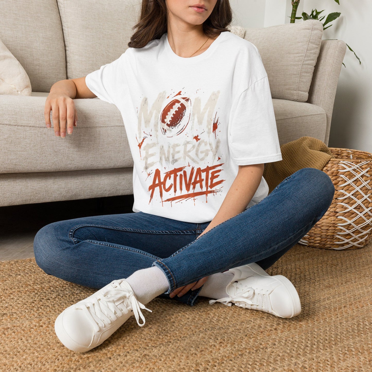 Mom Energy Activate Football T-Shirt