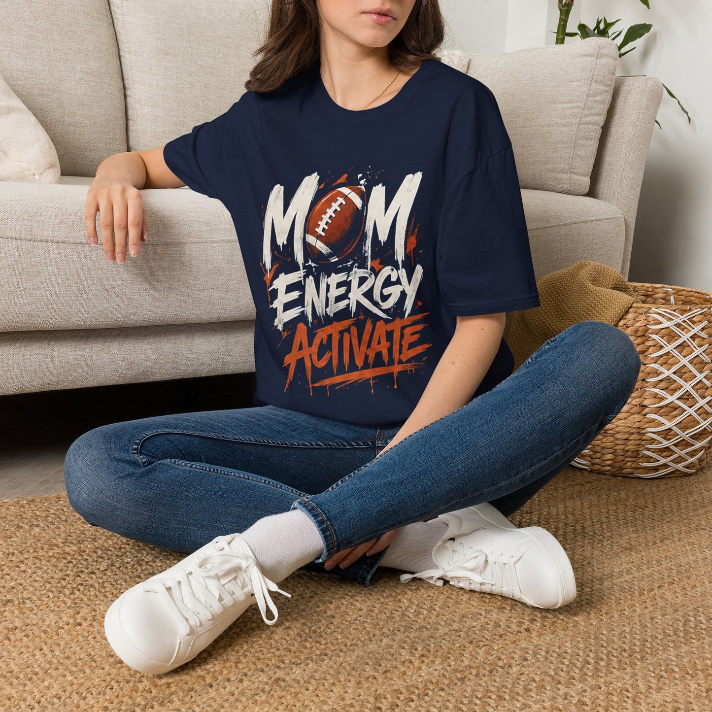 Mom Energy Activate Football T-Shirt